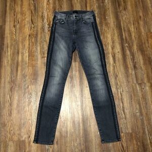 Mother High Waisted Looker Jeans Women's 24 in Miss Moody Two Shoes Racer Wash